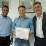 O vereador Júlio Obama Júnior, Marcelo Detoni e o vereador Pardal